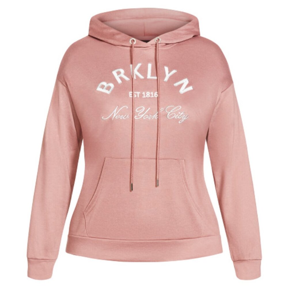 Size 12 / LARGE - CCX by CITY CHIC - NYC Hoodie Dusty Pink NEW